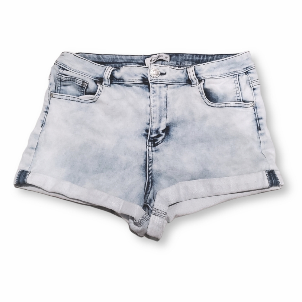 🖤 3/$18 Juniors Light Wash Mid Rise Jean Shorts - 13